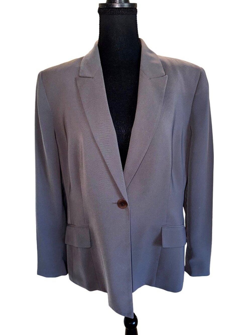 Kasper Oversized Structured Gray Blazer Jacket Plus Sz 16 Officewear Business